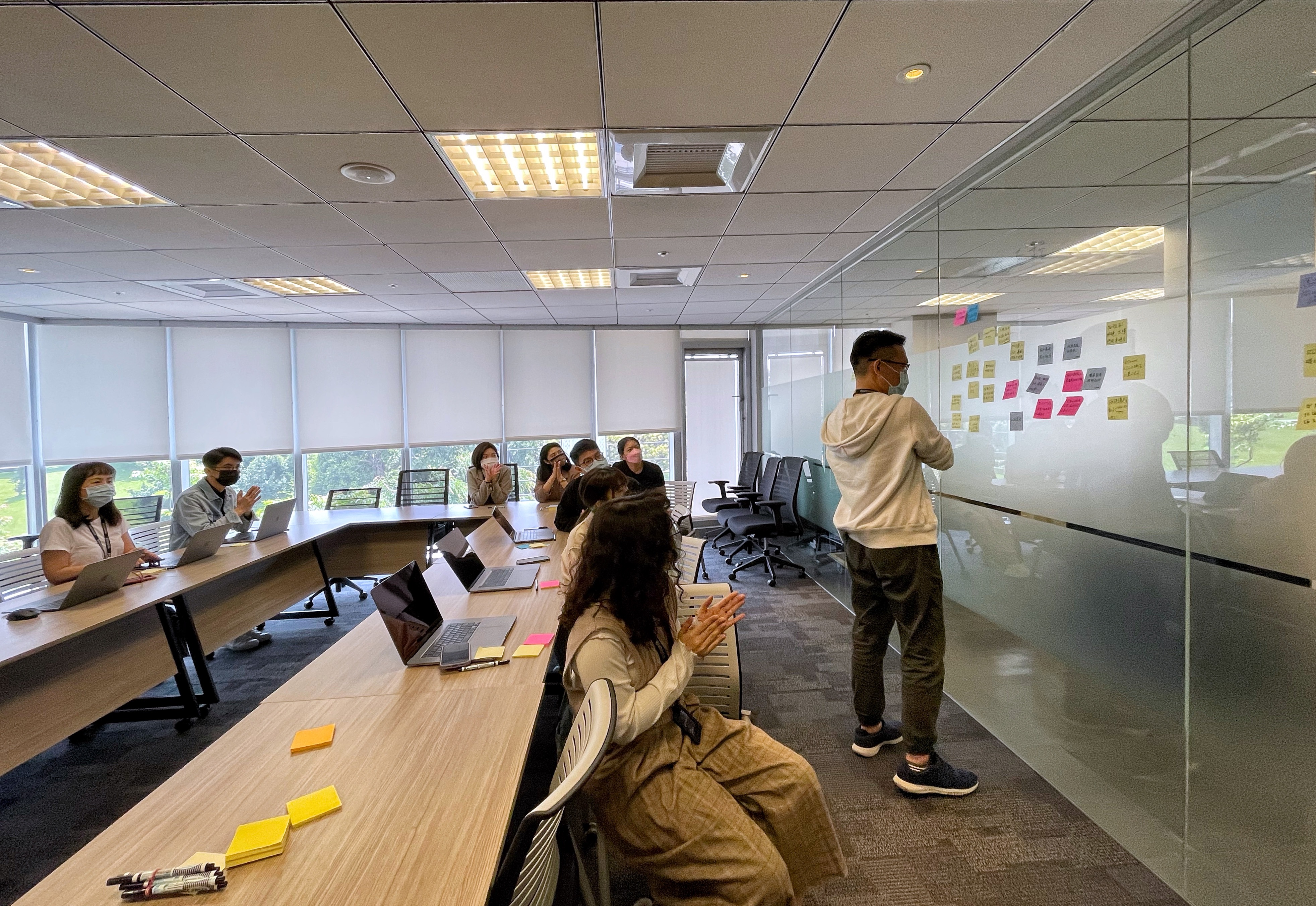 Team workshop in a meeting room