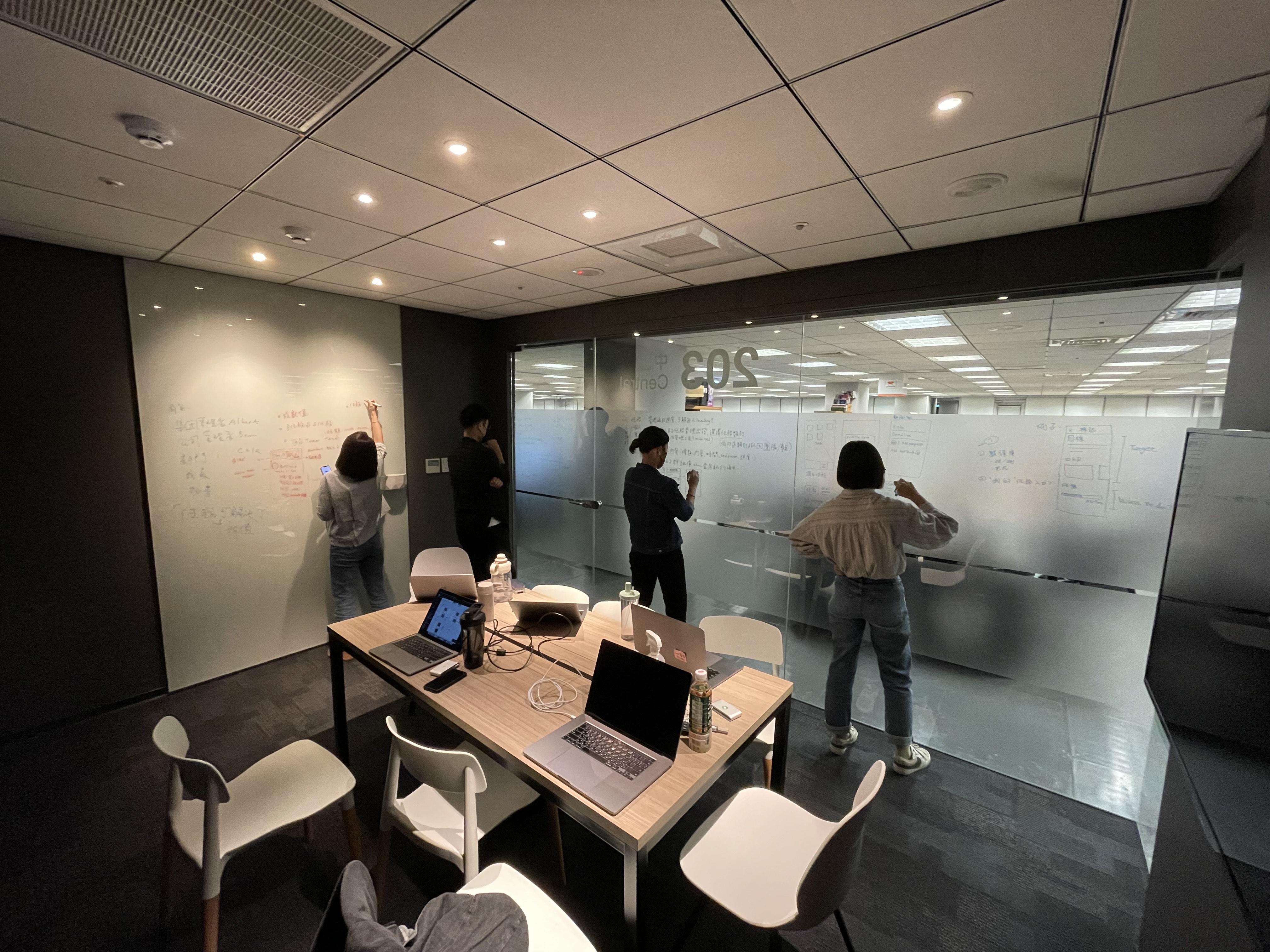 Collaborative sketching session in a meeting room